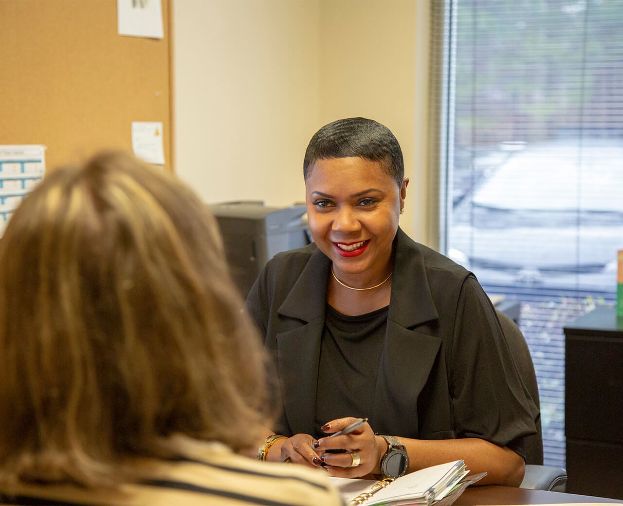 HD Supply recruiter conducting an interview in an office