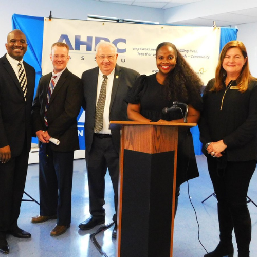 AHRC speakers at an event