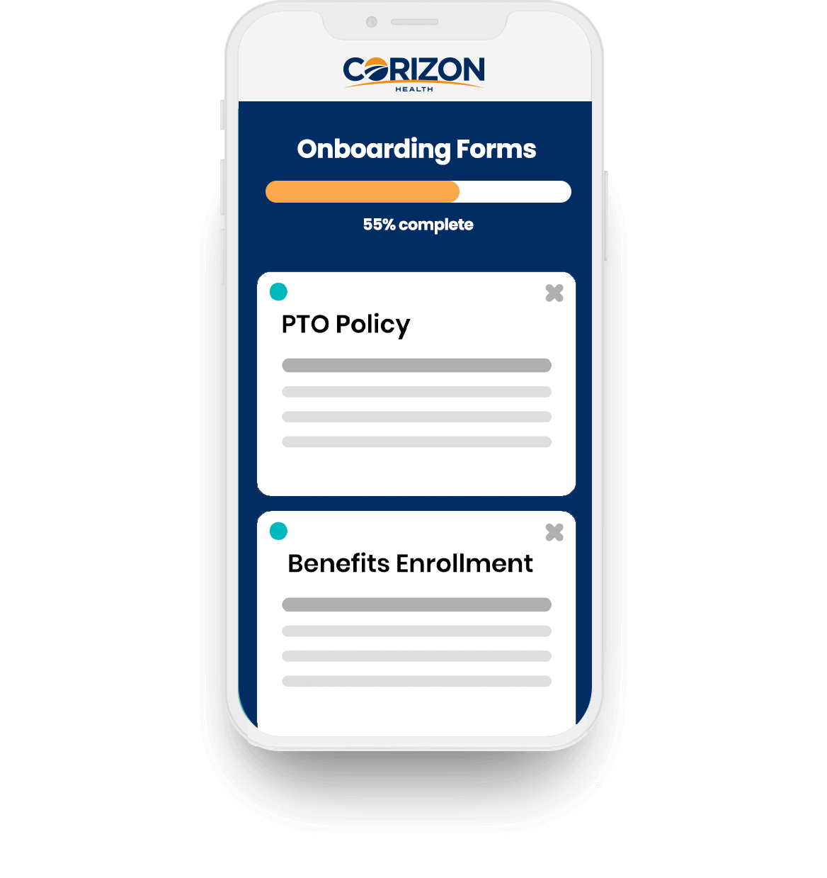 Corizon Health onboarding application