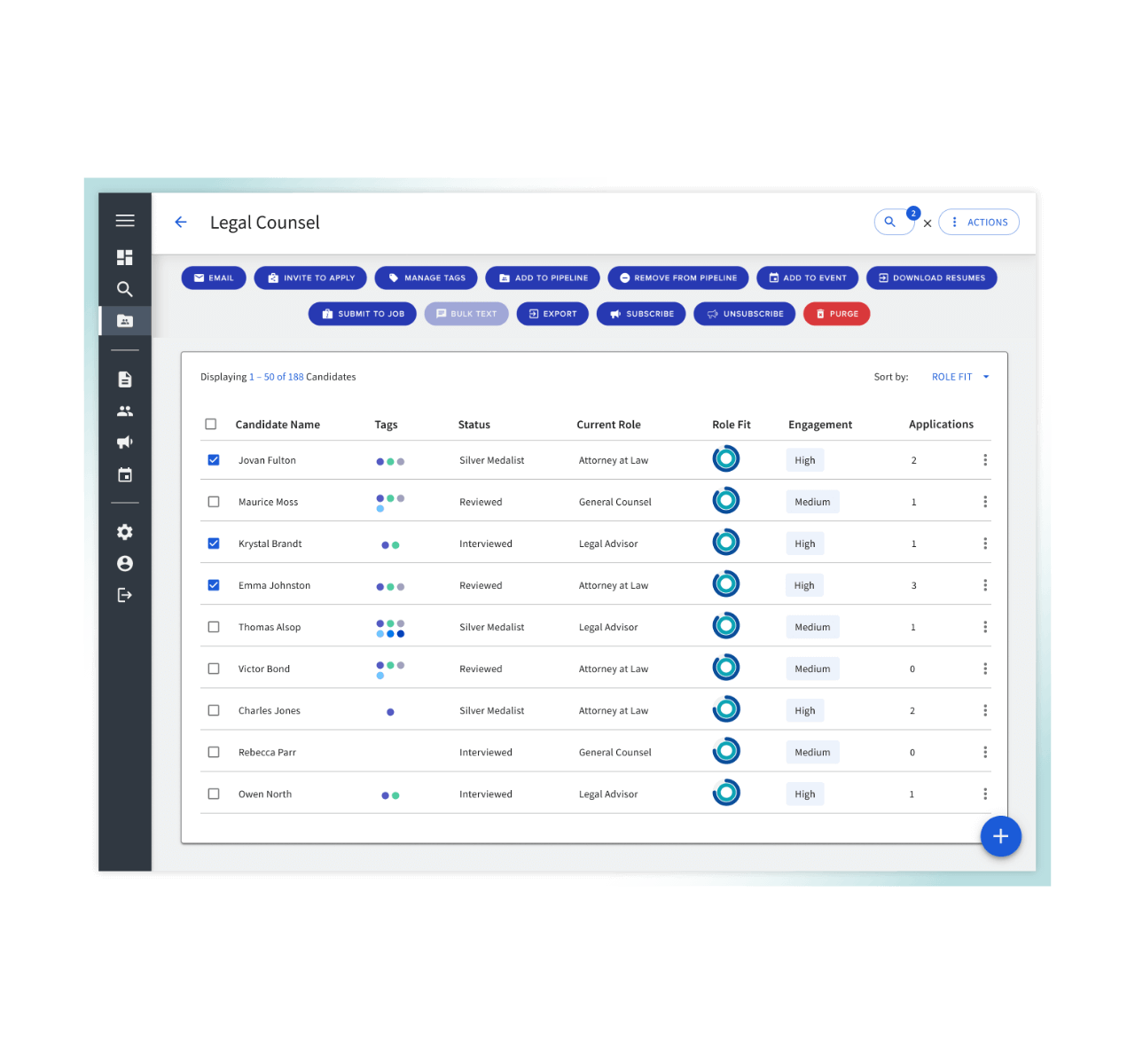 iCIMS candidate relationship management solution identifying qualified, active candidates with AI