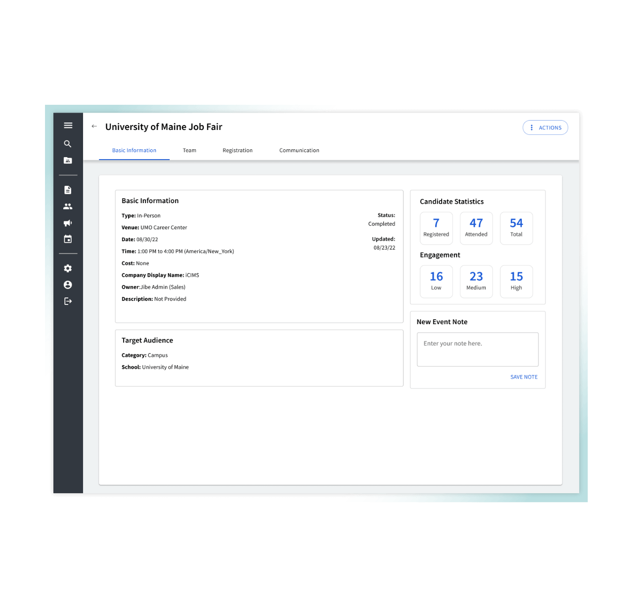Recruiting events/career fair management system meant to improve the candidate relationship management process