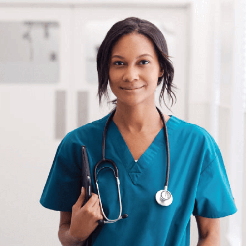 HSHS doctor in scrubs