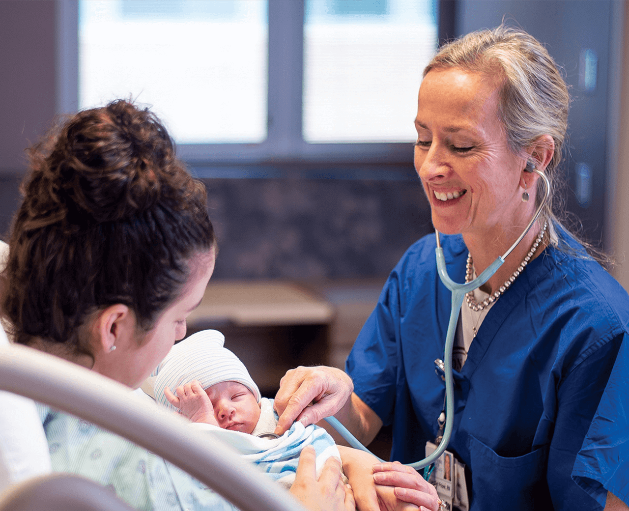Mercy Health Night Nurse with new mom
