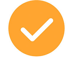 Check mark in yellow circle